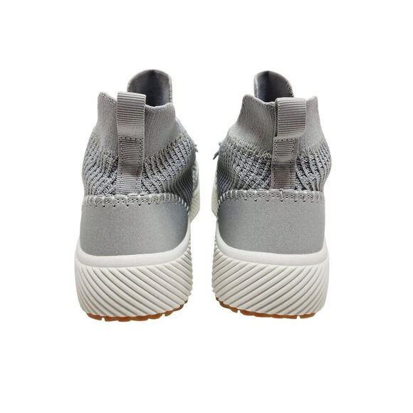Knitted Womens Gray High-Top Sneakers With Lace-Up Closure Size 7.5 - Picture 11 of 12